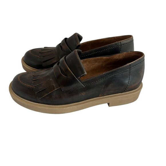 Paul Green Stacy Kiltie Penny Loafer Brown Bark Brushed Leather Size 5.5 UK 8 US - Picture 2 of 13